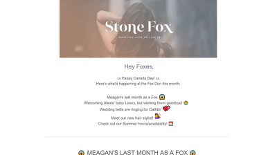 Wedding Bells containers Stone Fox Hair Studio Newsletter Mailchimps Vancouver created with Legendary Social Media created by Feifei Digital Ltd | Monika Szucs