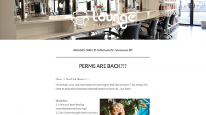 Perms for the summer Lounage Hair Studio Newsletter Mailchimps Vancouver created with Legendary Social Media | Monika Szucs