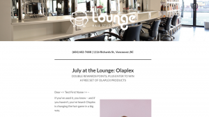Olaplex Lounage Hair Studio Newsletter Mailchimps Vancouver created with Legendary Social Media created by Feifei Digital Ltd| Monika Szucs