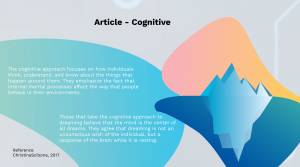 Cognitive Dreams Psychology Prezi Presentation for BCIT Psyc 1101 | Monika Szucs