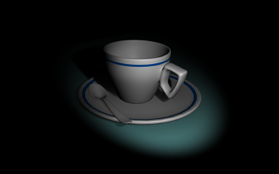 Blender spot lighting on cup under Feifei Digital Ltd | Monika Szucs
