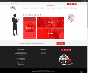 GroYourBiz Events, Blogs, and News Page | User Interface and Front End Development | Feifei Digital | Monika Szucs