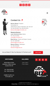 GroYourBiz Contact Us Page | User Interface and Front End Development | Feifei Digital | Monika Szucs