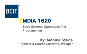 Basic Systems Operations and Programing | Digital Design and Development Diploma | BCIT | Monika Szucs