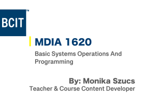 Basic Systems Operations and Programing | Digital Design and Development Diploma | BCIT | Monika Szucs